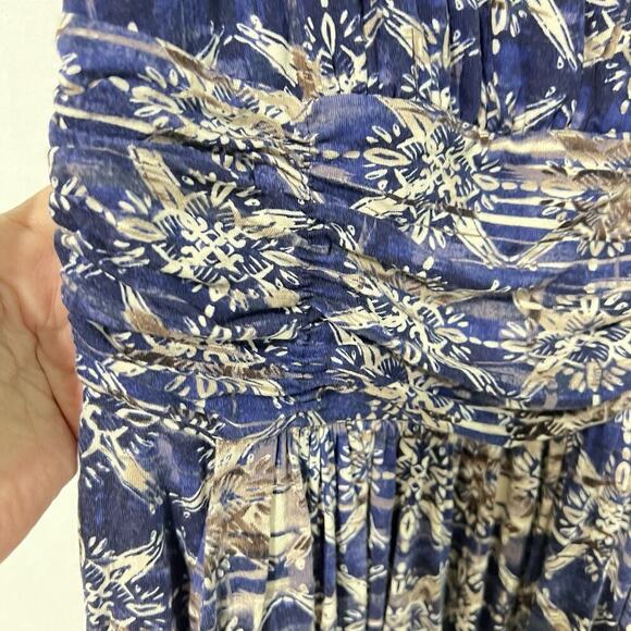 Sundance Jersey Knit Casual Sleeveless Dress Stretchy Ruched Dress Medium Blue - Picture 4 of 12